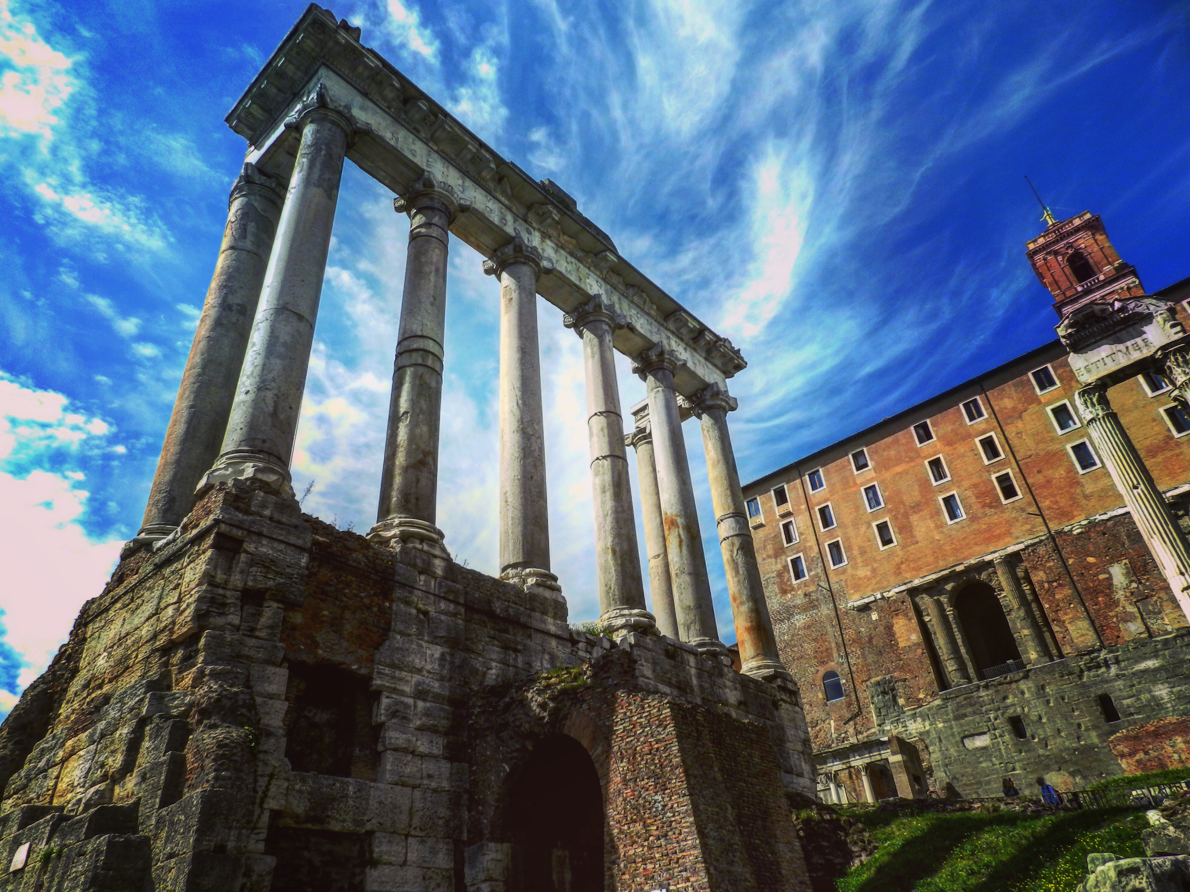 Columns of the Roman Forum in Rome